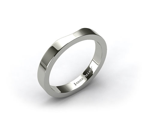18kt White Gold Women's Cross Prong Wedding Band  
